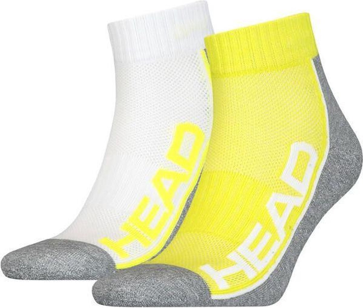 HEAD - performance 2-pack quarter geel & wit - 39-42