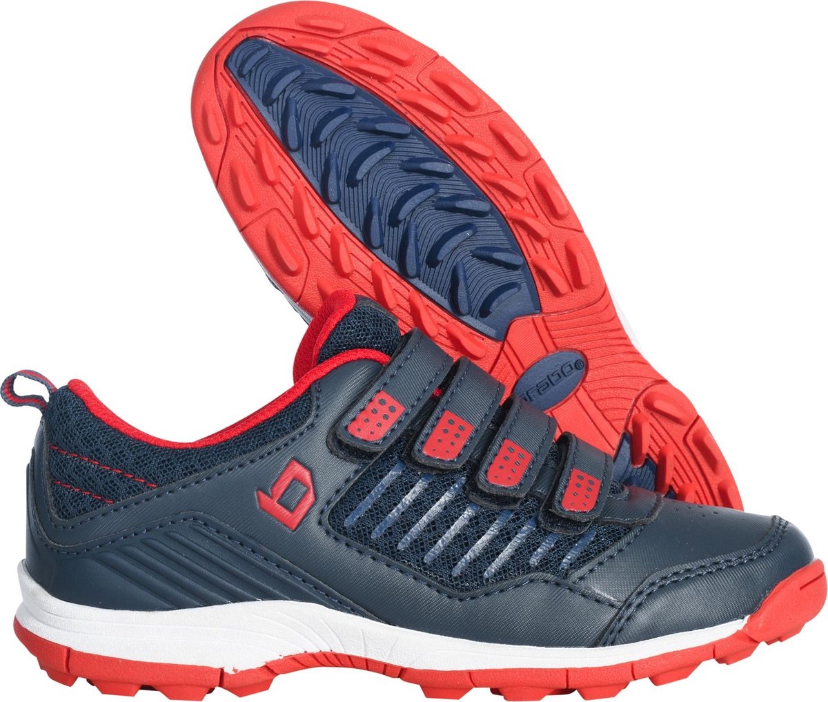 Brabo Velcro Unisex Hockeyschoenen - Navy/Red - Maat 30