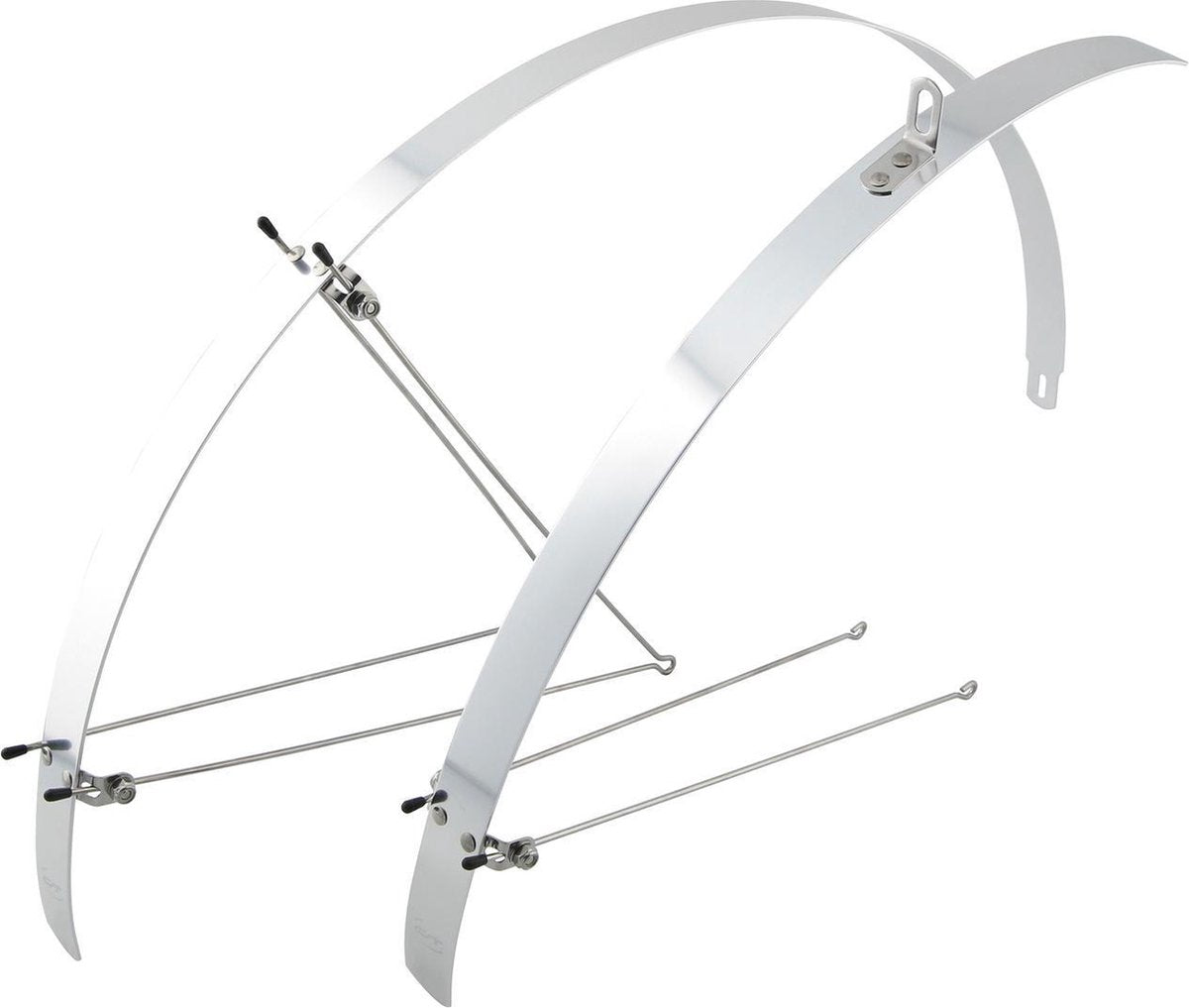 Contec Spatbordset "Flat Fender" - Zilver