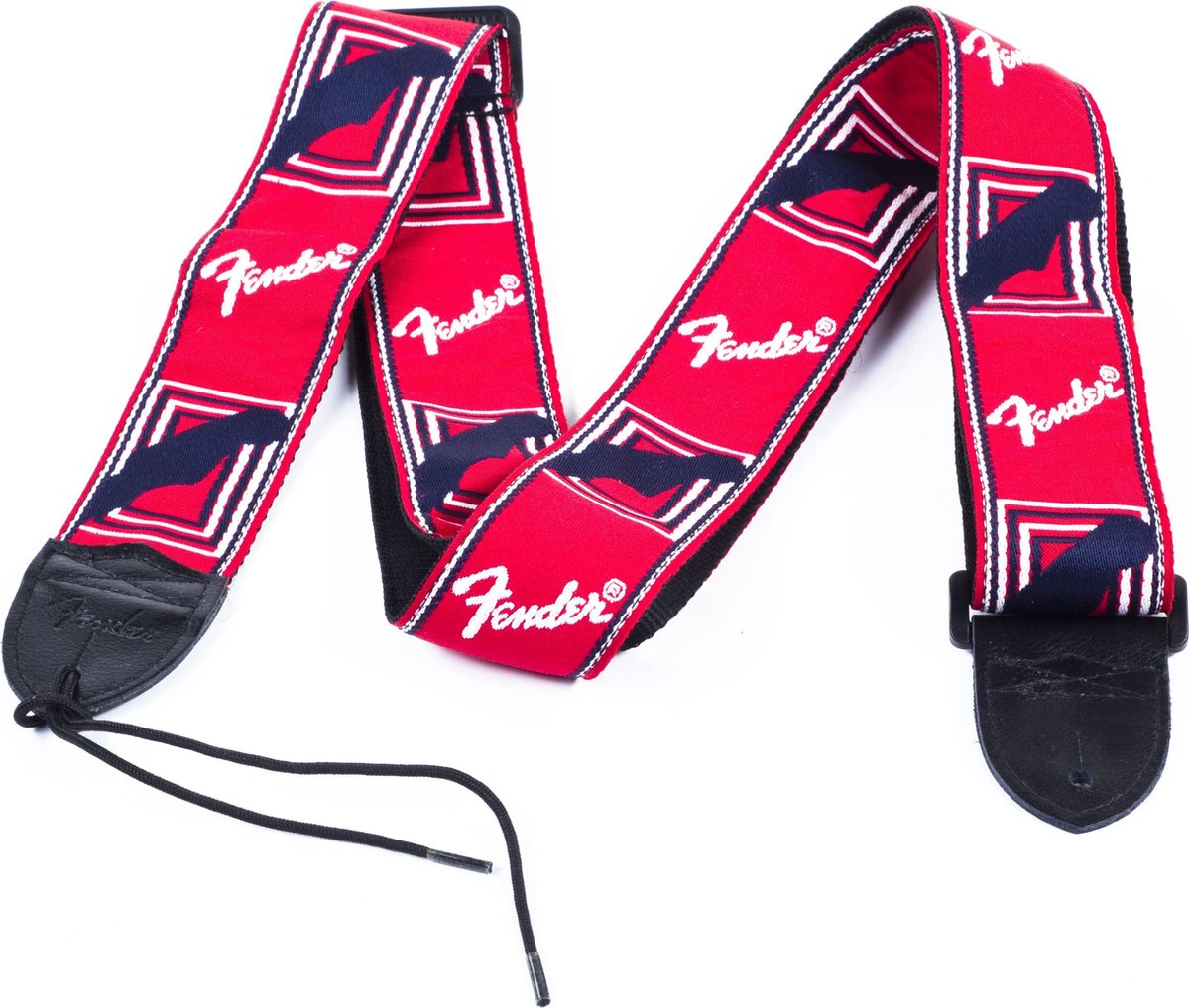 Fender Monogrammed Strap Red White Blue gitaarband