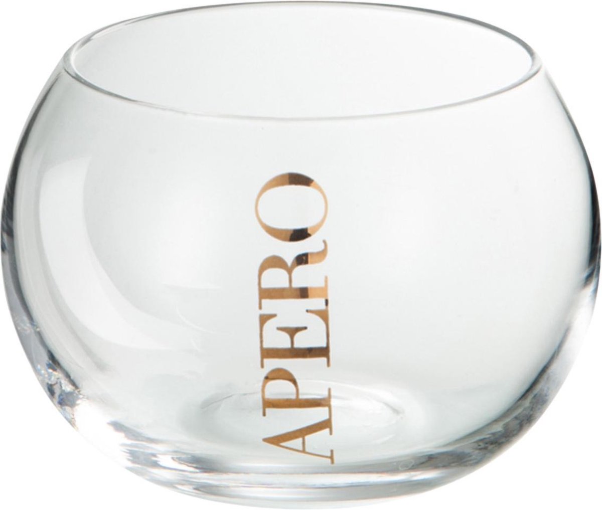 J-Line Aperoglaasje Transparant/Goud