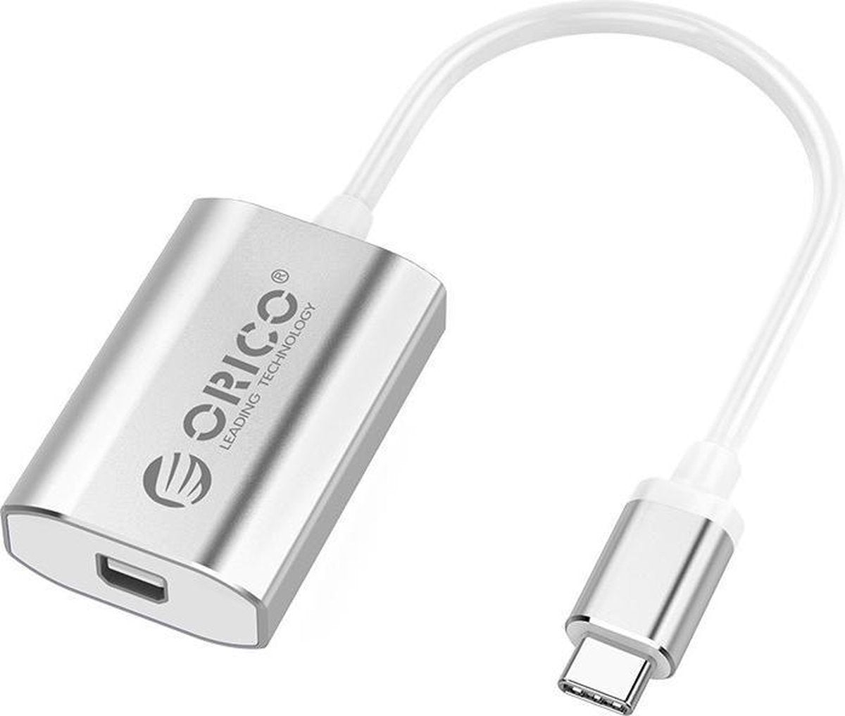Orico USB-C naar mini DP adapter  4K @60Hz  - Aluminium - Zilver