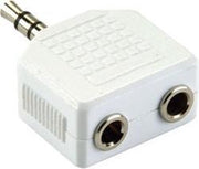 compacte 3.5mm audio splitter - 3.5 jack - 3.5 jack - Headphone Adapter - wit
