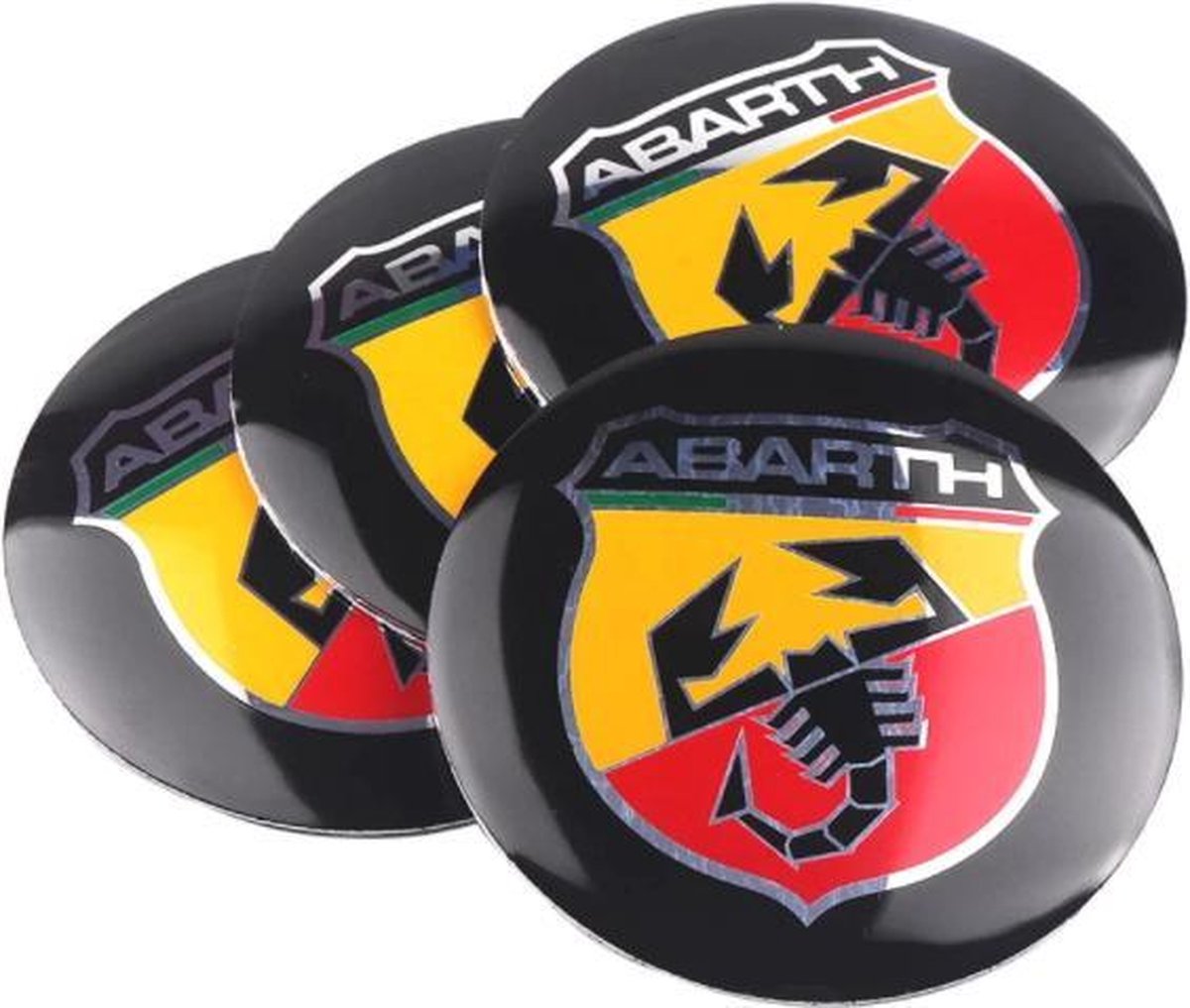 Abarth Fiat velg embleem - 4 stuks - logo - Punto - 500 - Seicento - metaalsticker