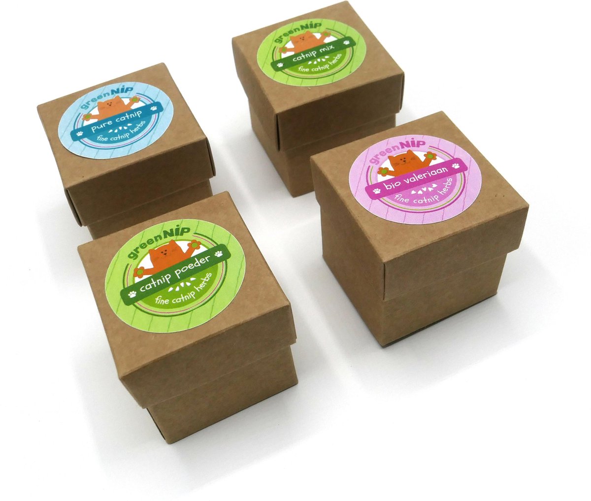 Verwenpakket met 4 verschillende soorten catnipkruiden - zeer hoge kwaliteit bio-catnip voor extra veel speelplezier.