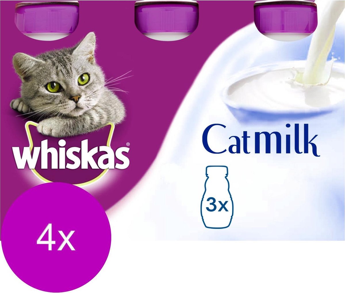 Whiskas Catmilk 3-Pack Melk - Kattensnack - 4 x 3x200 ml