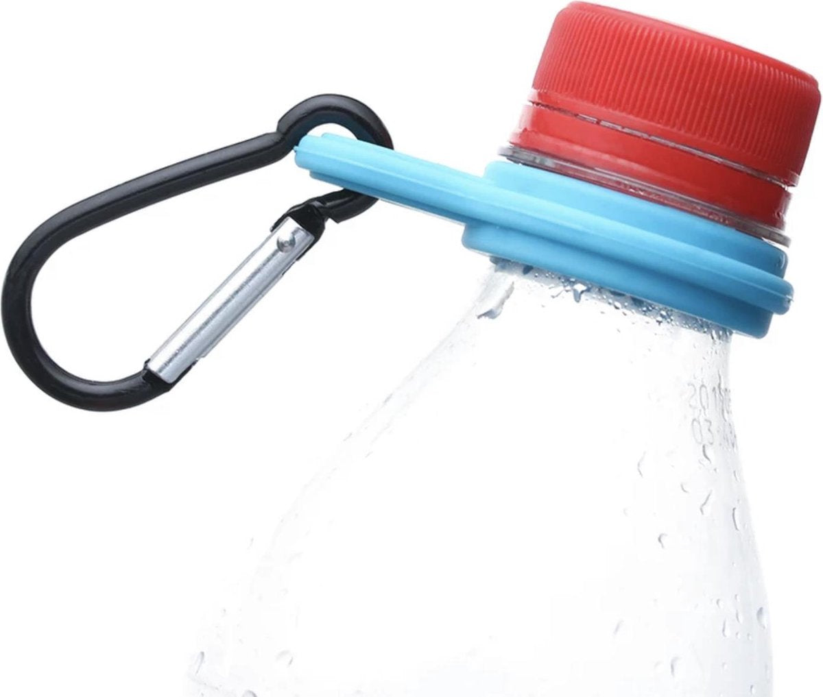 Rubberen ring met karabijnhaak voor dragen van drinkfles - ophangen drinkflesje