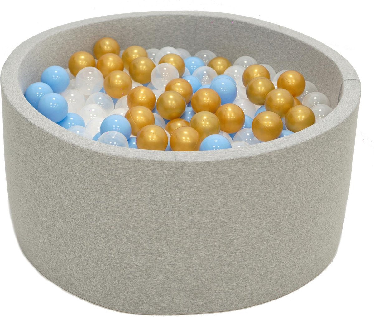 Ballenbak Grijs 90x40 met 250 ballen Babyblauw