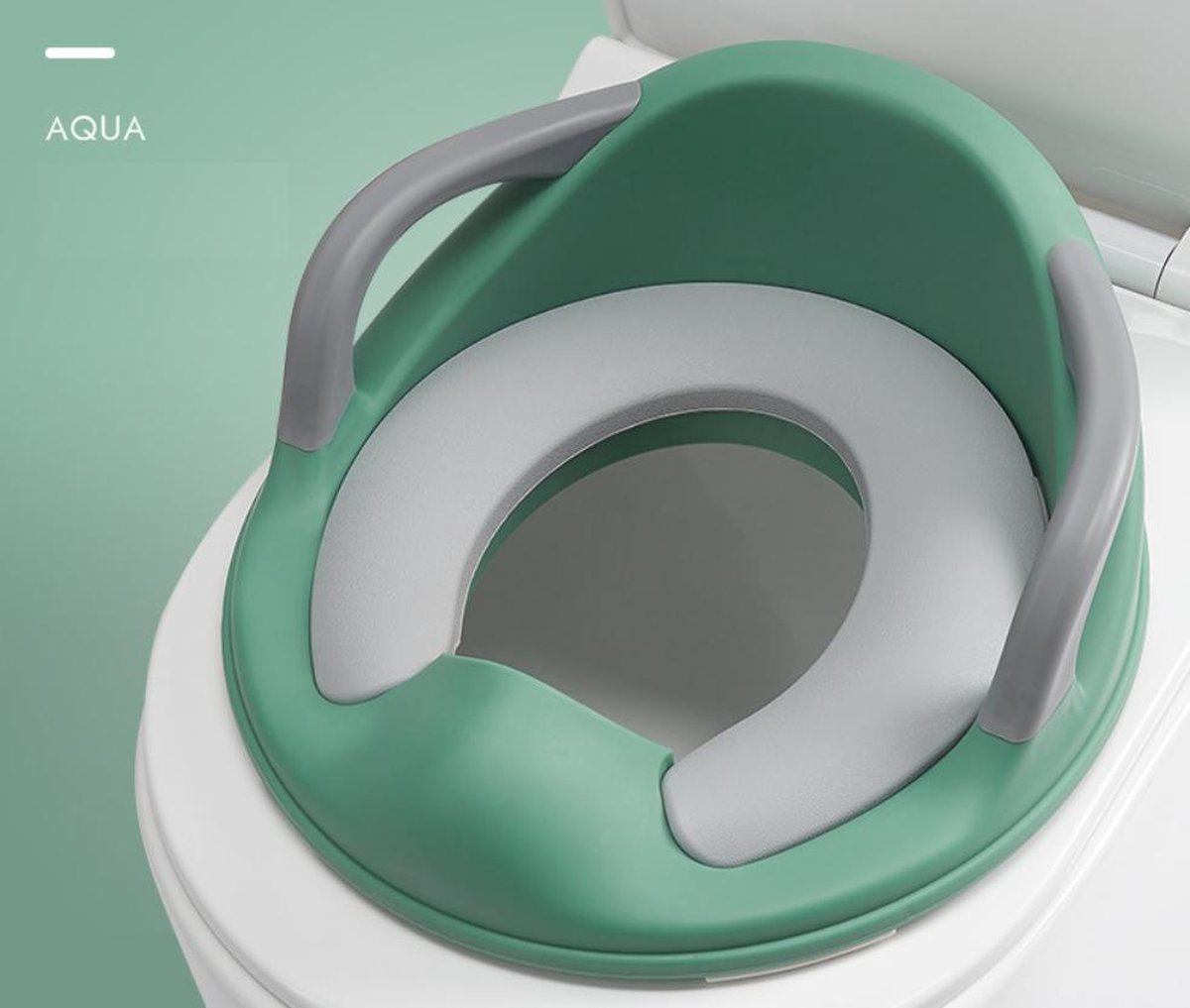ViKids Luxe XL WC Verkleiner met Zacht PU Zitkussen - Toiletverkleiner voor jongens en meisjes - Aqua Groen