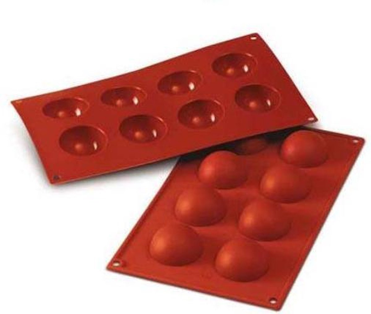 Siliconen bakvorm met 8 halve bollen