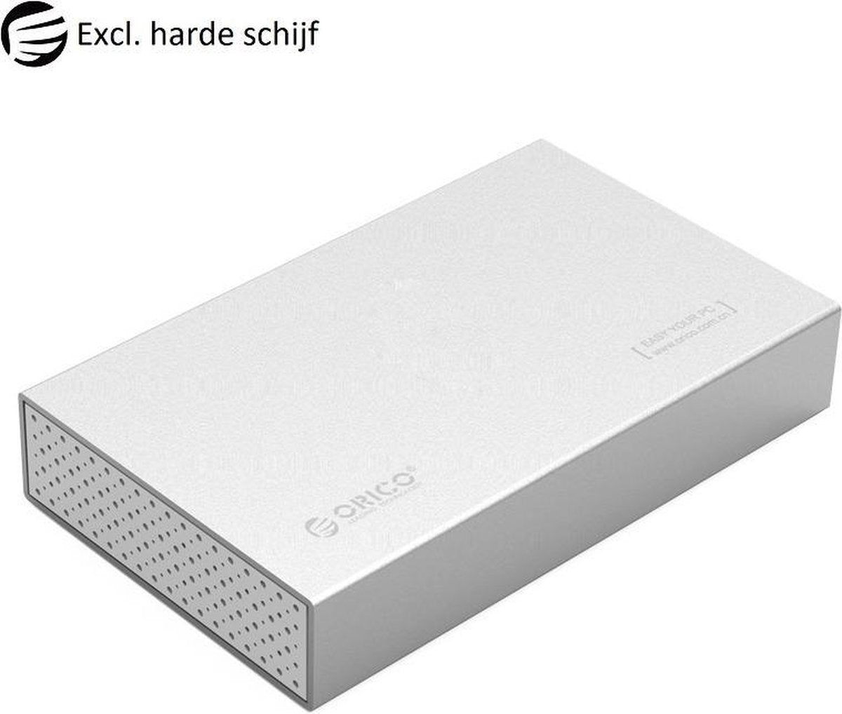 Orico - Aluminium 3.5 inch Harde Schijf Behuizing - USB 3.0 Type-B / SATA interface - Ondersteunt UASP - Mac Style - Zilver
