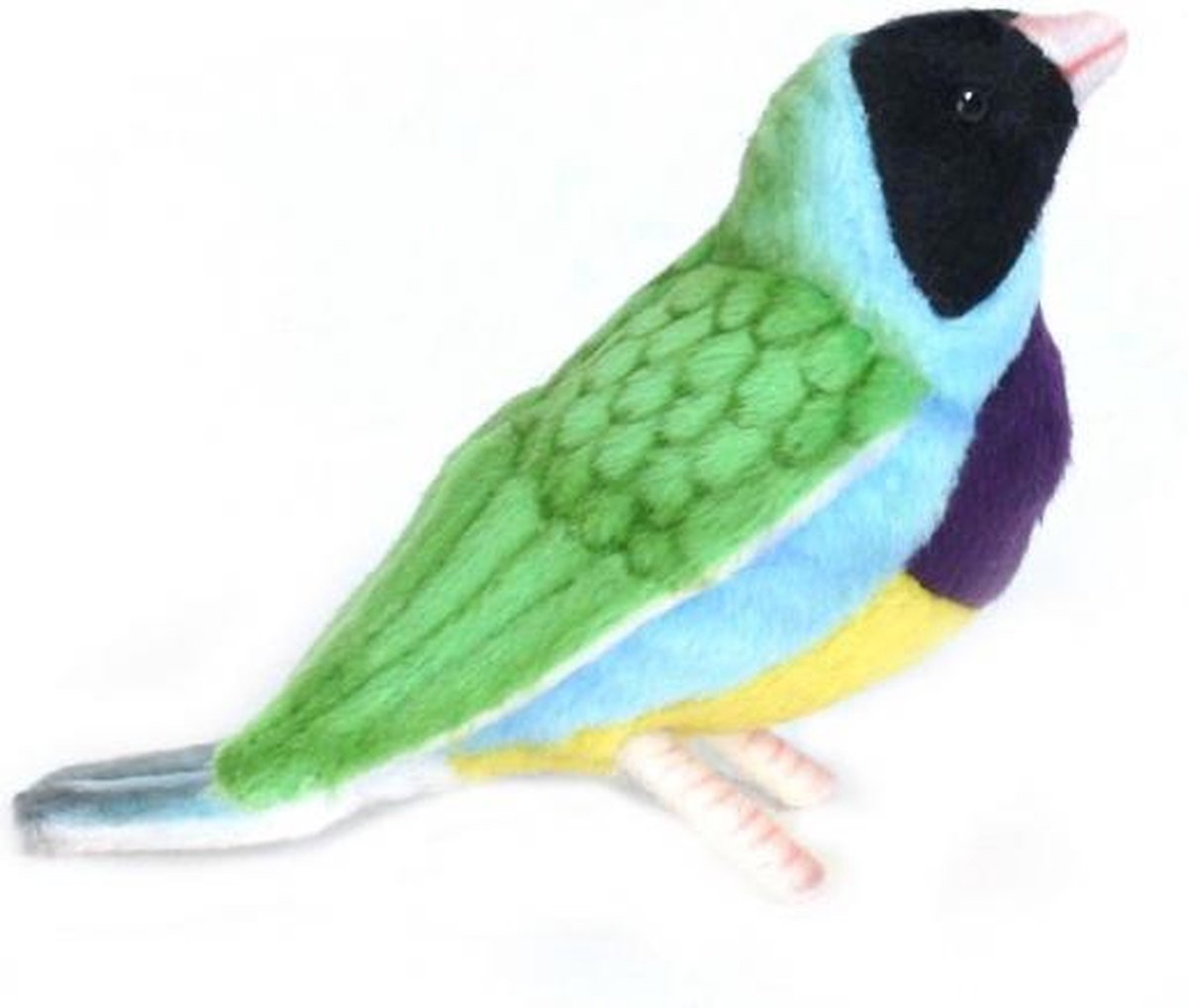 Zwart gekleurde Gouldamadine vogel knuffel 11 cm