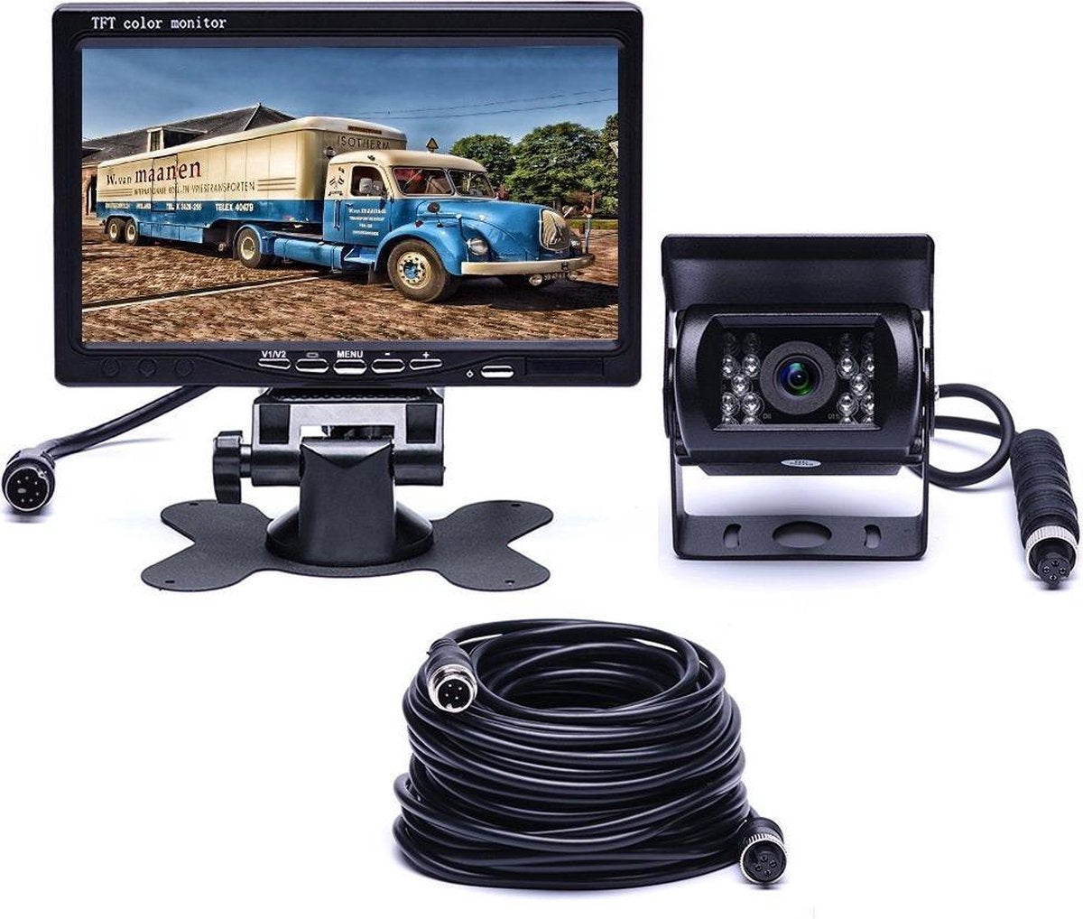 BrandWay Bedrade Achteruitrijcamera set met 7 inch scherm - Achteruitrij Camera bedraad voor Auto - Camper - Caravan - Vrachtwagen - Landbouw