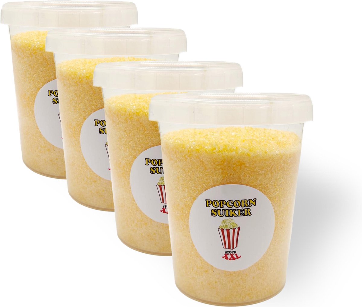 Popcorn suiker - Boter / Vanille smaak - voor popcorn mais - 4 potten x 400 gram