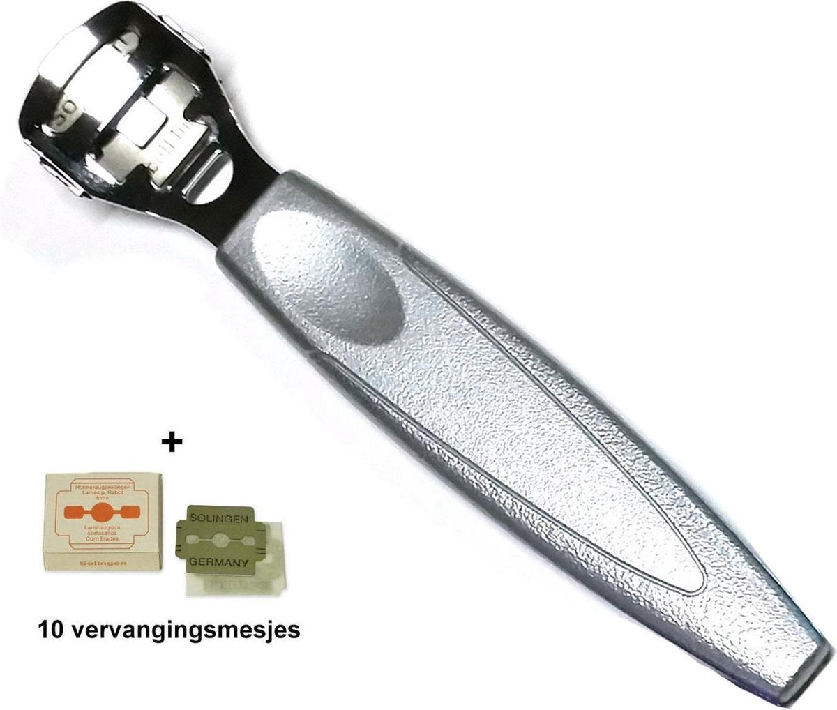 Premax - Professionele Eeltschaaf - 14 cm. + 10 Vervangingsmesjes - Zilver