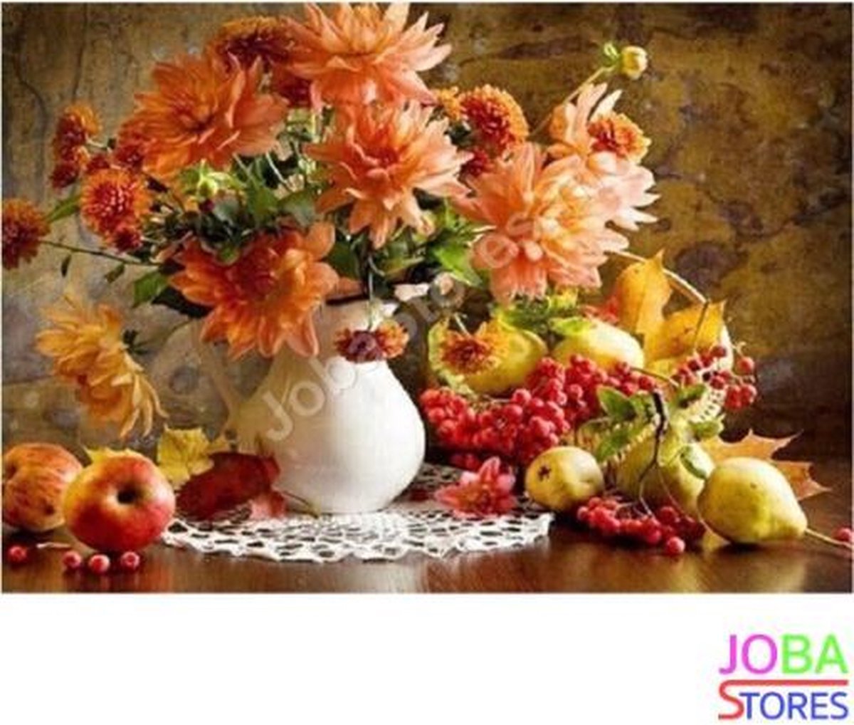 Schilderen op nummer "JobaStores®" Bloemen 40x50cm (inclusief lijst)