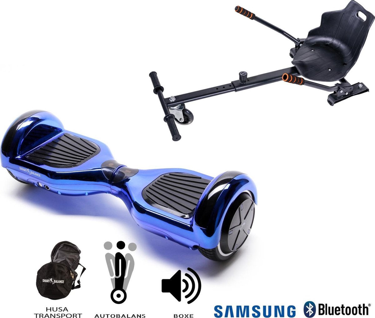 Hoverboard | 6.5 Inch Wielen | Self Balance Hoverboard met Hoverkart| Oxboard | Bluetooth Speakers | Electric blue
