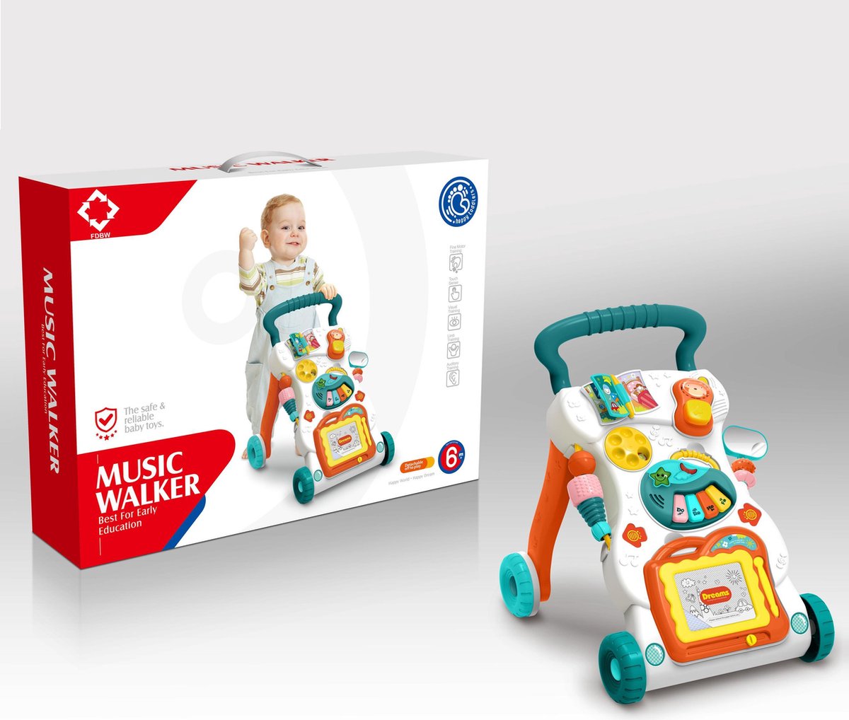 Looptrainer Baby – 6 maanden | Interactieve Looptrainer | Speelgoed Baby – Met Geluid | Looptrainer met zijkant | Interactief Speelgoed – Lopen
