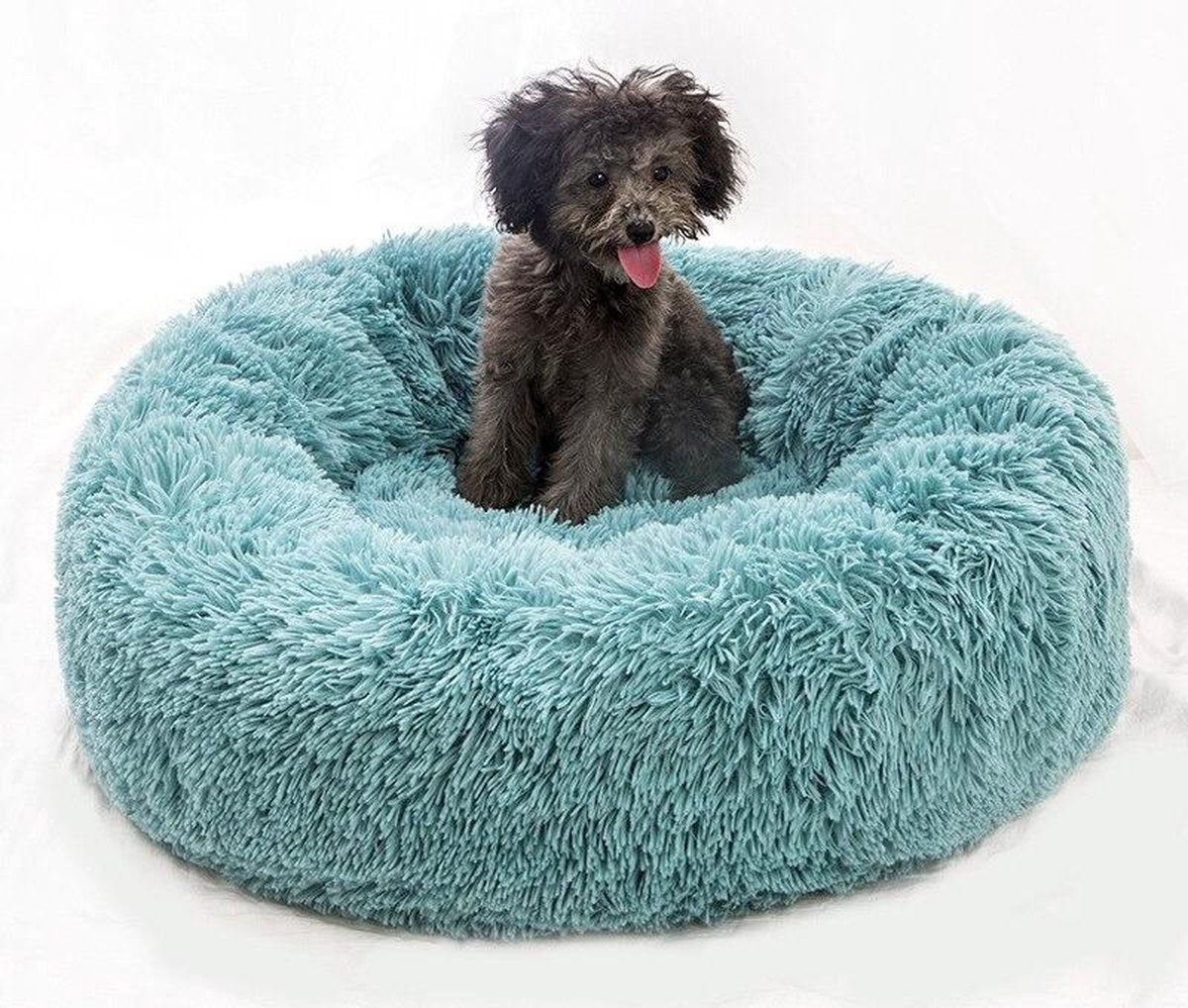 Honden/Kattenmand- Kattenbed-Wasbaar-pluche-rond-draagbaar-warm-zacht-bed voor huisdieren 40CM Blauw