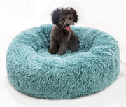 Honden/Kattenmand- Kattenbed-Wasbaar-pluche-rond-draagbaar-warm-zacht-bed voor huisdieren 40CM Blauw