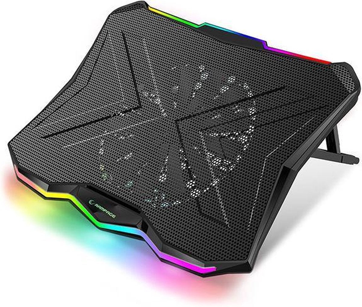 Rampage AD-RC8 Showy RGB Laptop Cooling pad- laptop koeler - 17