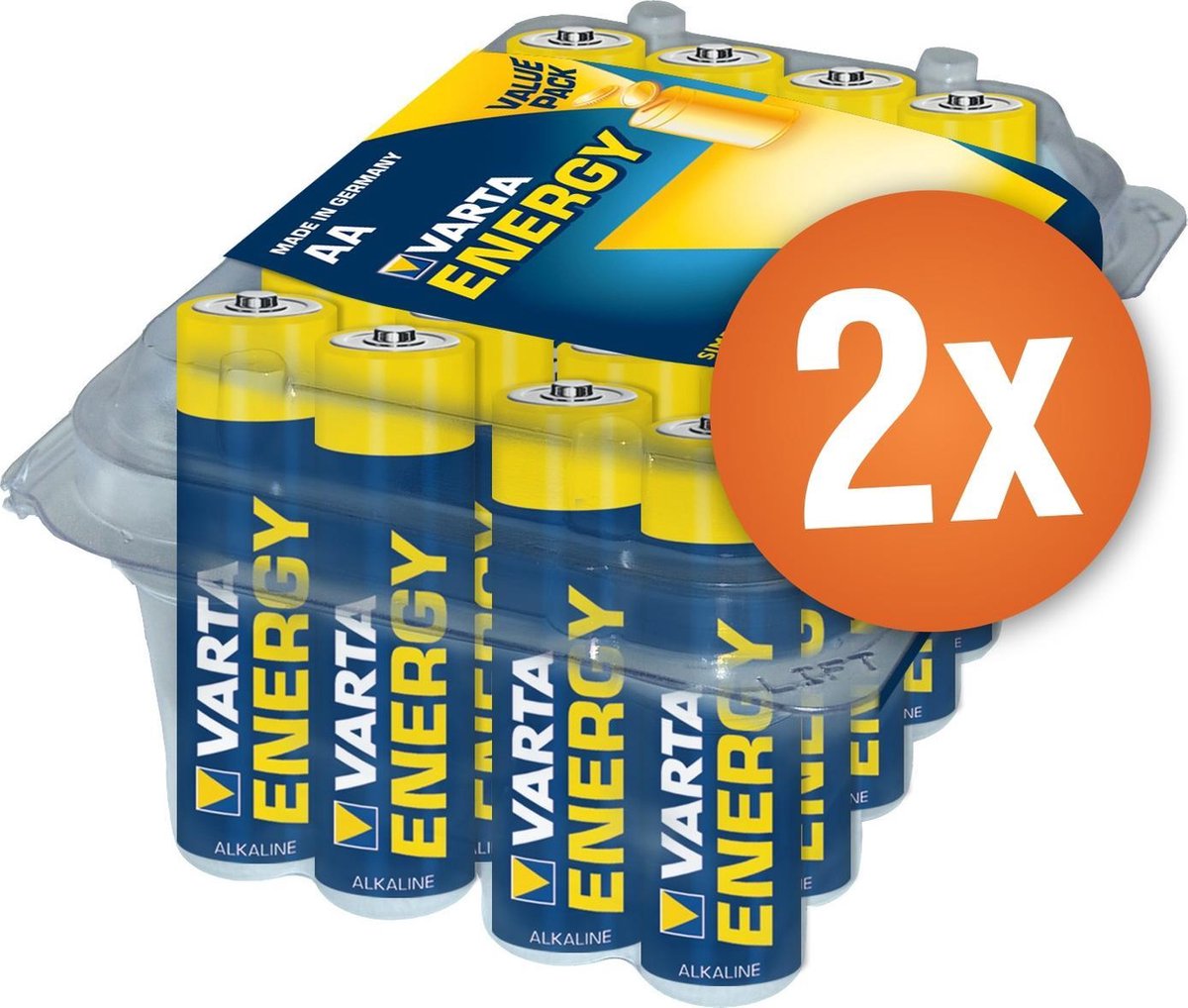 Voordeelpak met 48 x AA Varta Energy alkaline batterijen