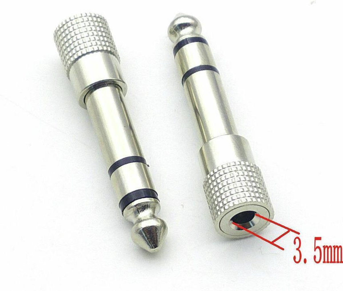 3.5mm 6.3mm Plug Audio Kabel Gitaar Piano Stereo AUX Connector Adapter Verloop 3