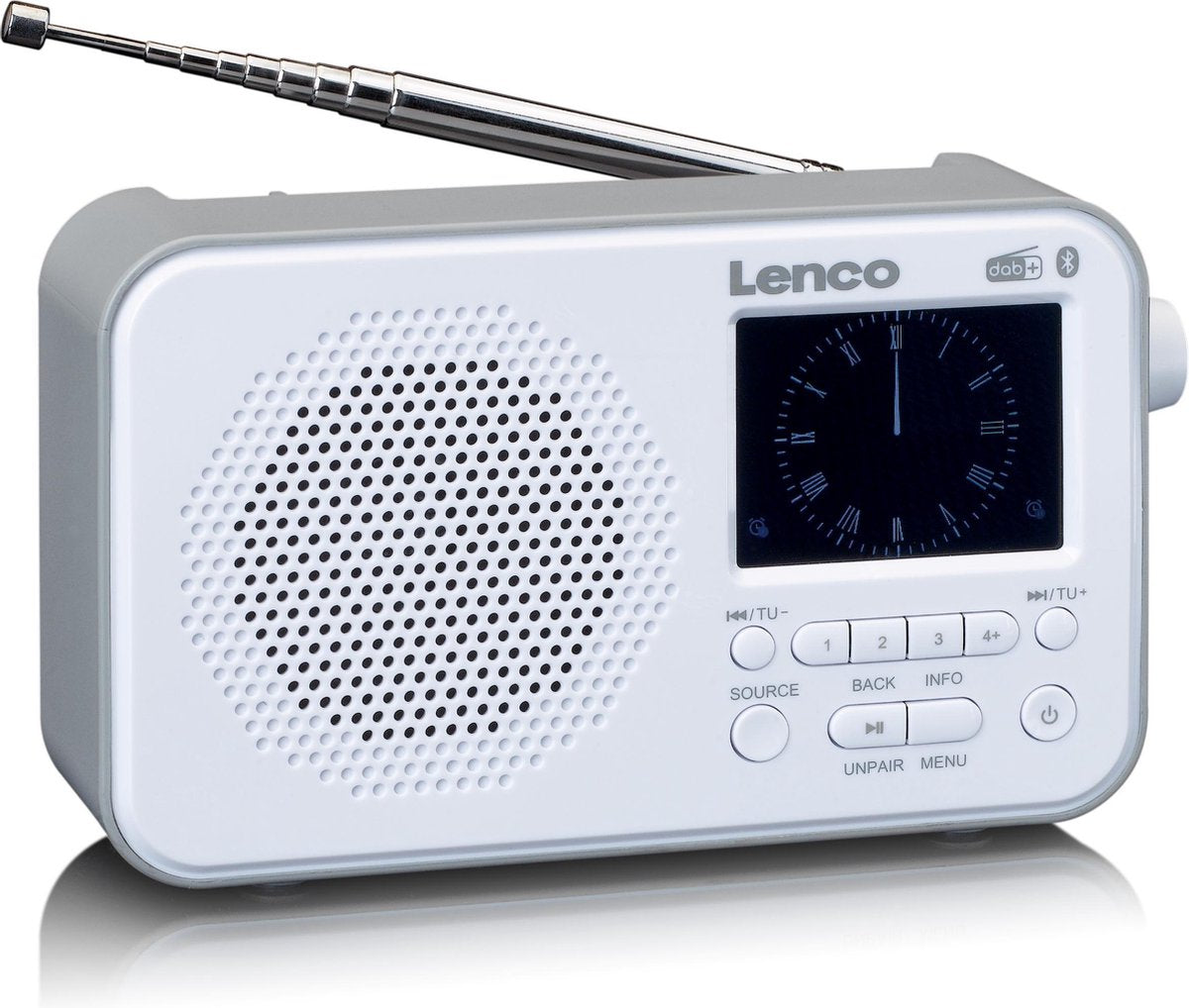 Lenco PDR-035WH - DAB+ / FM Radio met Bluetooth - Wit