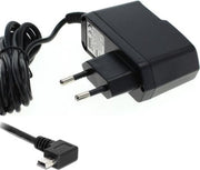 VHBW USB Mini B thuislader met vaste kabel en haakse connector (naar links) - 1A / zwart - 1