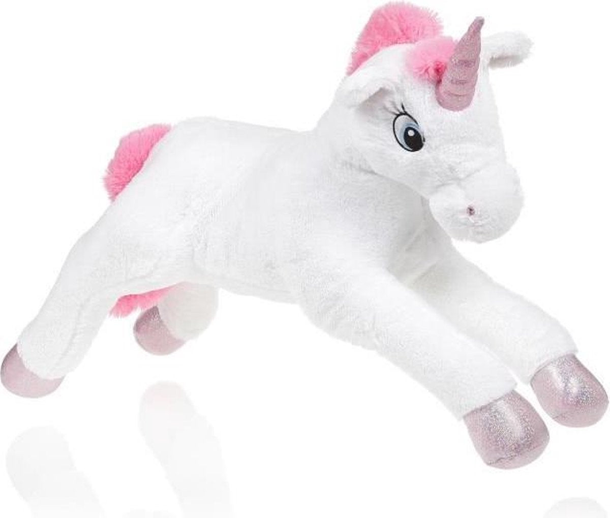 Pluche Eenhoorn langwerpig - 28 cm - wit