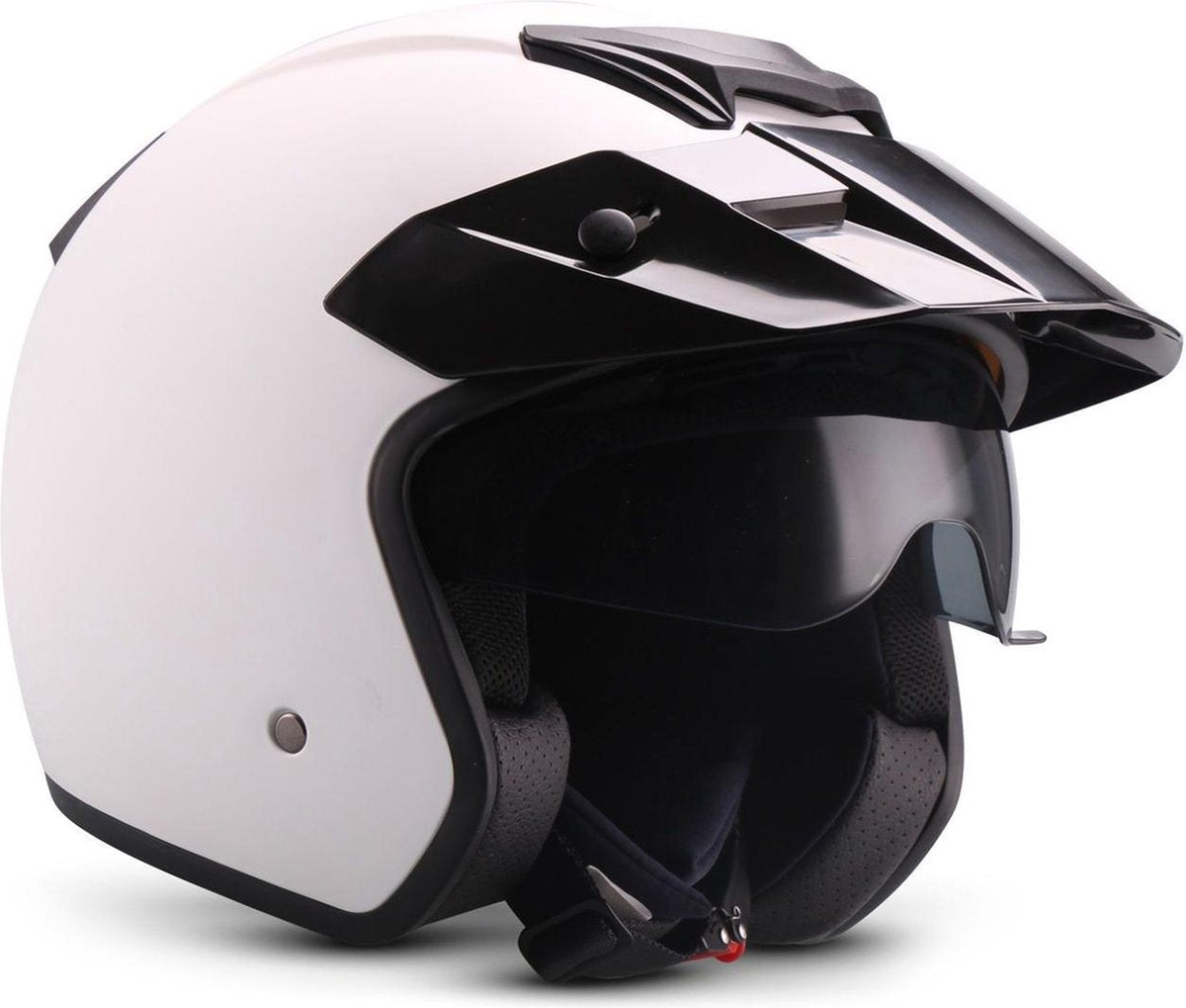 Moto S78 Mat wit open jet helm politie