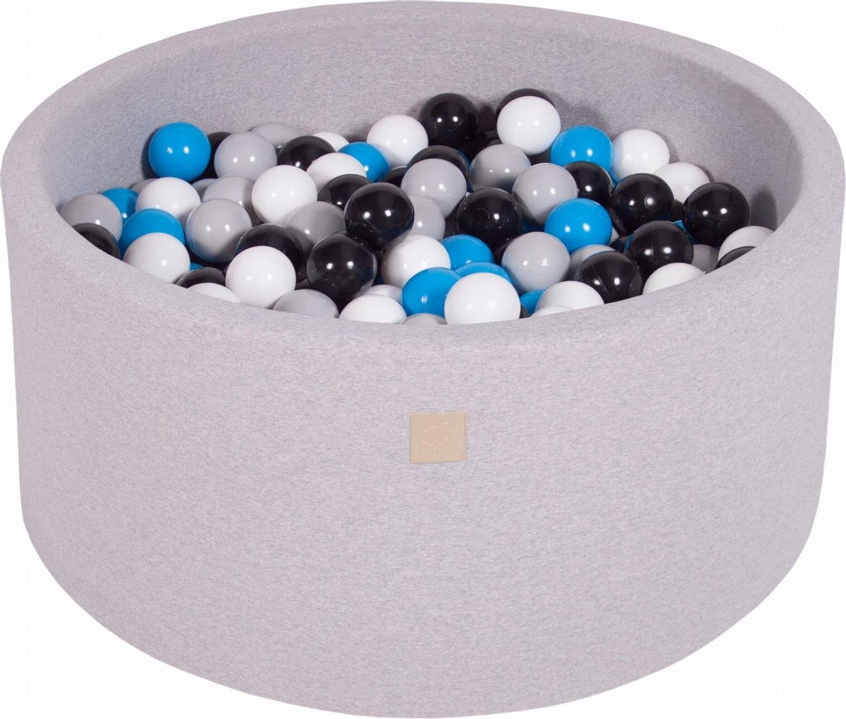 MeowBaby® Ronde Ballenbak set incl 300 ballen 90x30cm - Licht Grijs: Wit