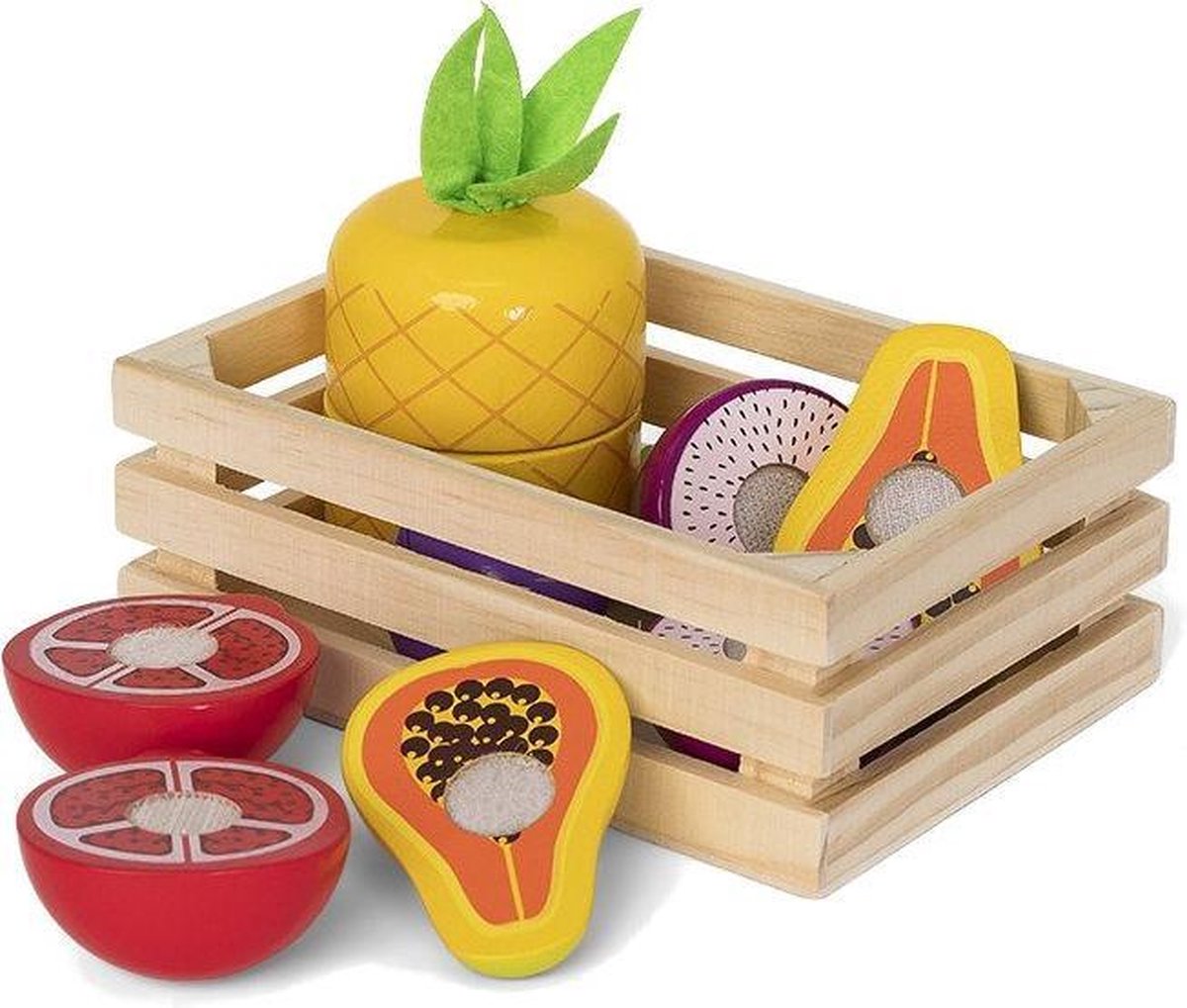 Mamamemo Houten Krat Met Fruit 16 Cm 11-delig