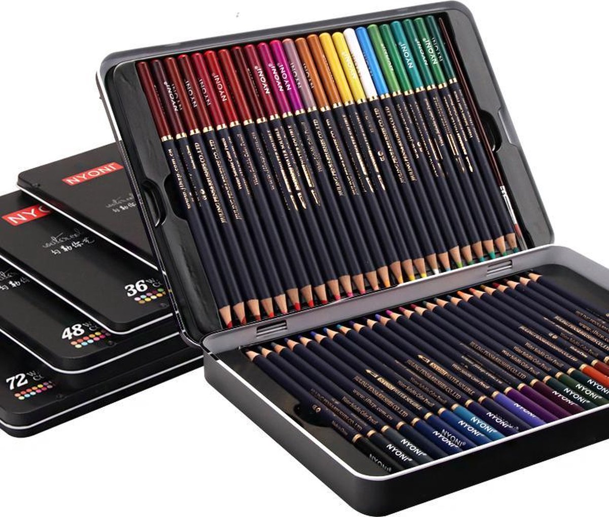 WiseGoods Professionele Aquarel Potloden - voor Kinderen & Volwassenen - Art - Tekenen & Schetsen - 24 Delige Kleurpotloden Set