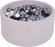 Ronde Ballenbak set incl 300 ballen 90x40cm - Licht Grijs: Wit