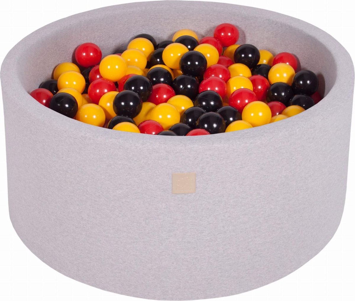 MeowBaby® Ronde Ballenbak set incl 300 ballen 90x40cm - Licht Grijs: Geel