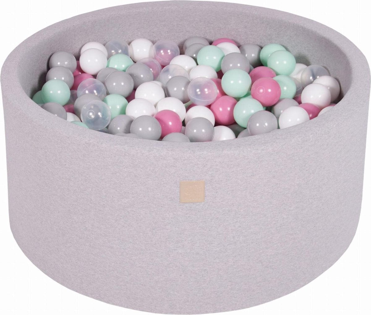 MeowBaby® Ronde Ballenbak set incl 300 ballen 90x40cm - Licht Grijs: Transparant