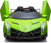 Elektrische Kinderauto Lamborghini Veneno 4x4 Gif Groen 2 persoons 24V Met Afstandsbediening FULL OPTION