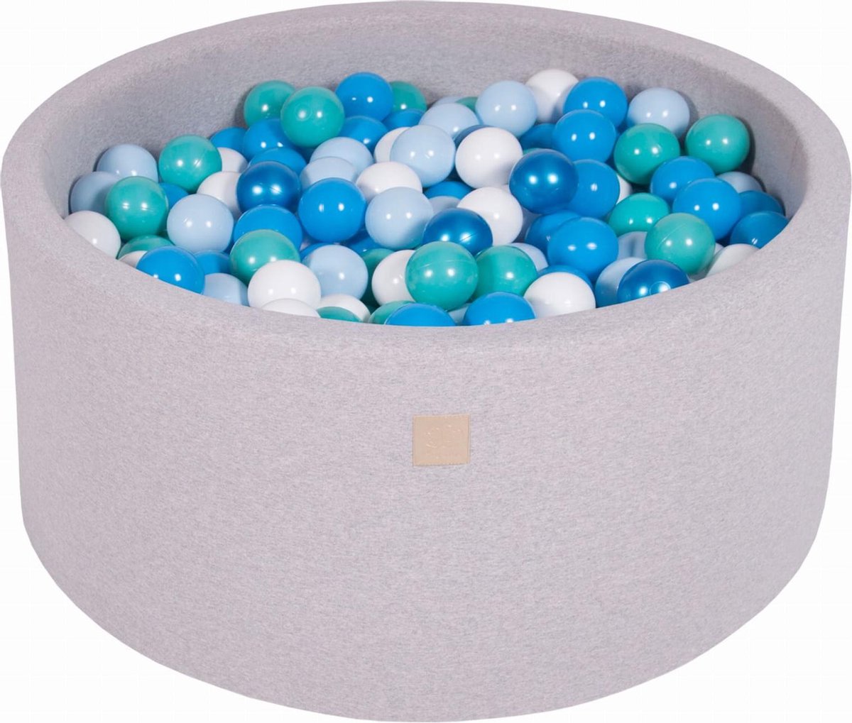 MeowBaby® Ronde Ballenbak set incl 300 ballen 90x40cm - Licht Grijs: Wit