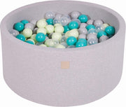 Ronde Ballenbak set incl 300 ballen 90x40cm - Licht Grijs: Turquoise