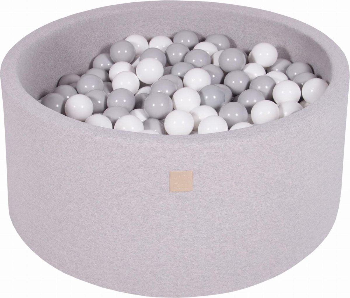 MeowBaby® Ronde Ballenbak set incl 300 ballen 90x30cm - Licht Grijs: Grijs