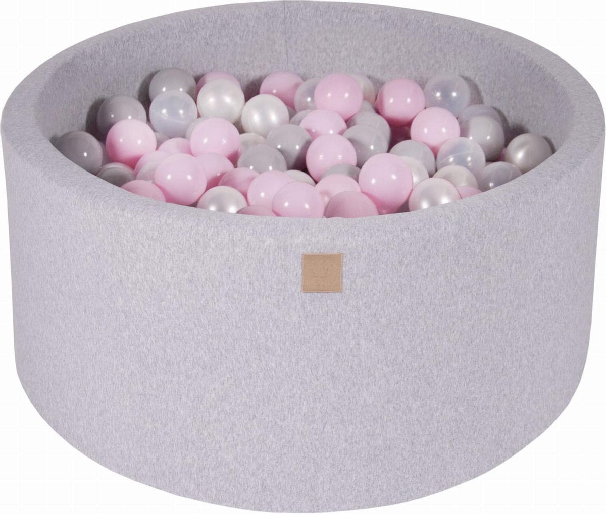 Ronde Ballenbak set incl 300 ballen 90x40cm - Licht Grijs: Transparant