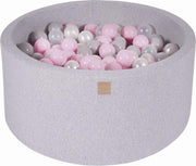 Ronde Ballenbak set incl 300 ballen 90x40cm - Licht Grijs: Transparant