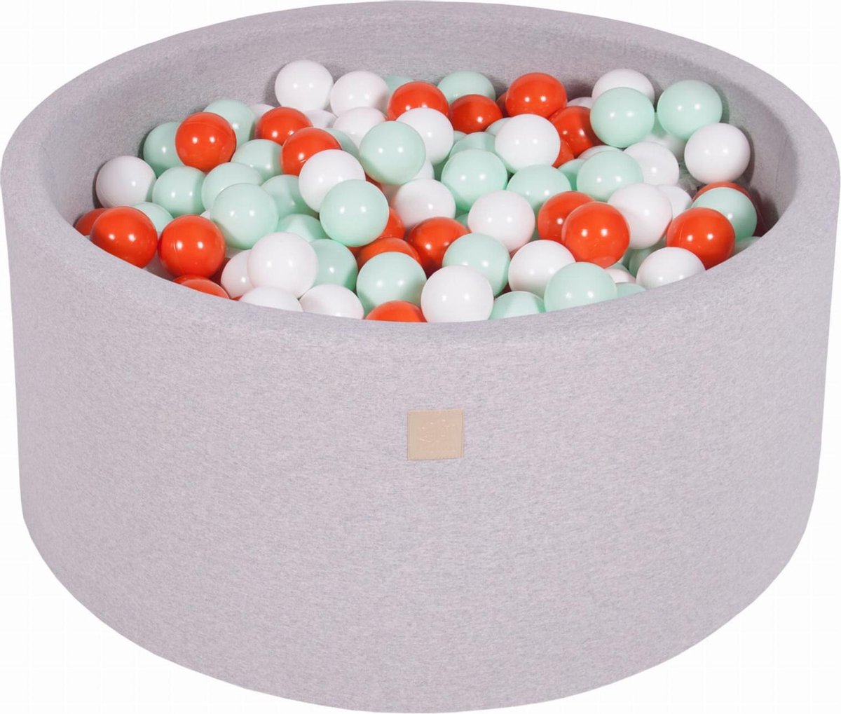 MeowBaby® Ronde Ballenbak set incl 300 ballen 90x40cm - Licht Grijs: Oranje