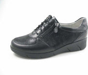 Waldläufer Dames Veterschoen 663001-300-001 Zwart - Kaina Wijdte K - Maat 4½