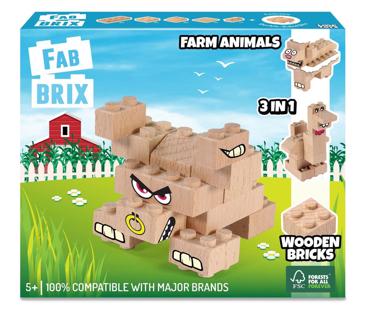 FabBrix FARM ANIMALS Boerderij dieren (3in1)