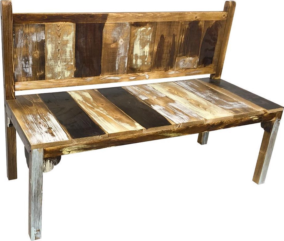 kinderbankje tuin Scrapie gerecycled sloophout scrapwood design stijl 100 cm breed
