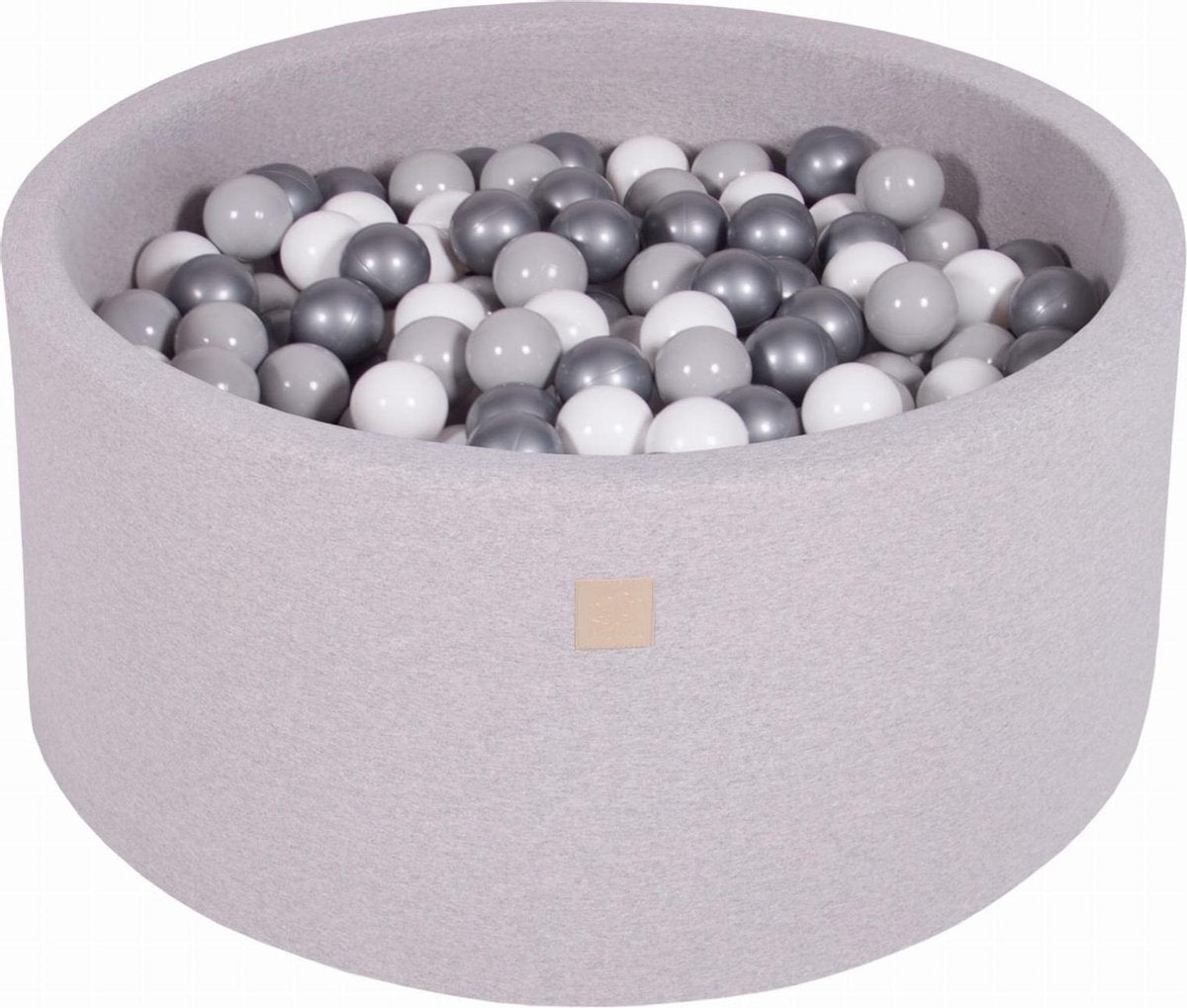 Ronde Ballenbak set incl 300 ballen 90x40cm - Licht Grijs: Wit