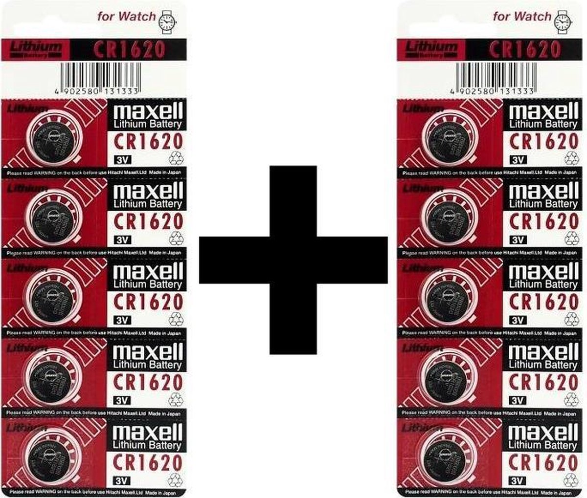 CR1620 Lithium Knoopcel 10 Stuks 3V - 1+1 Gratis