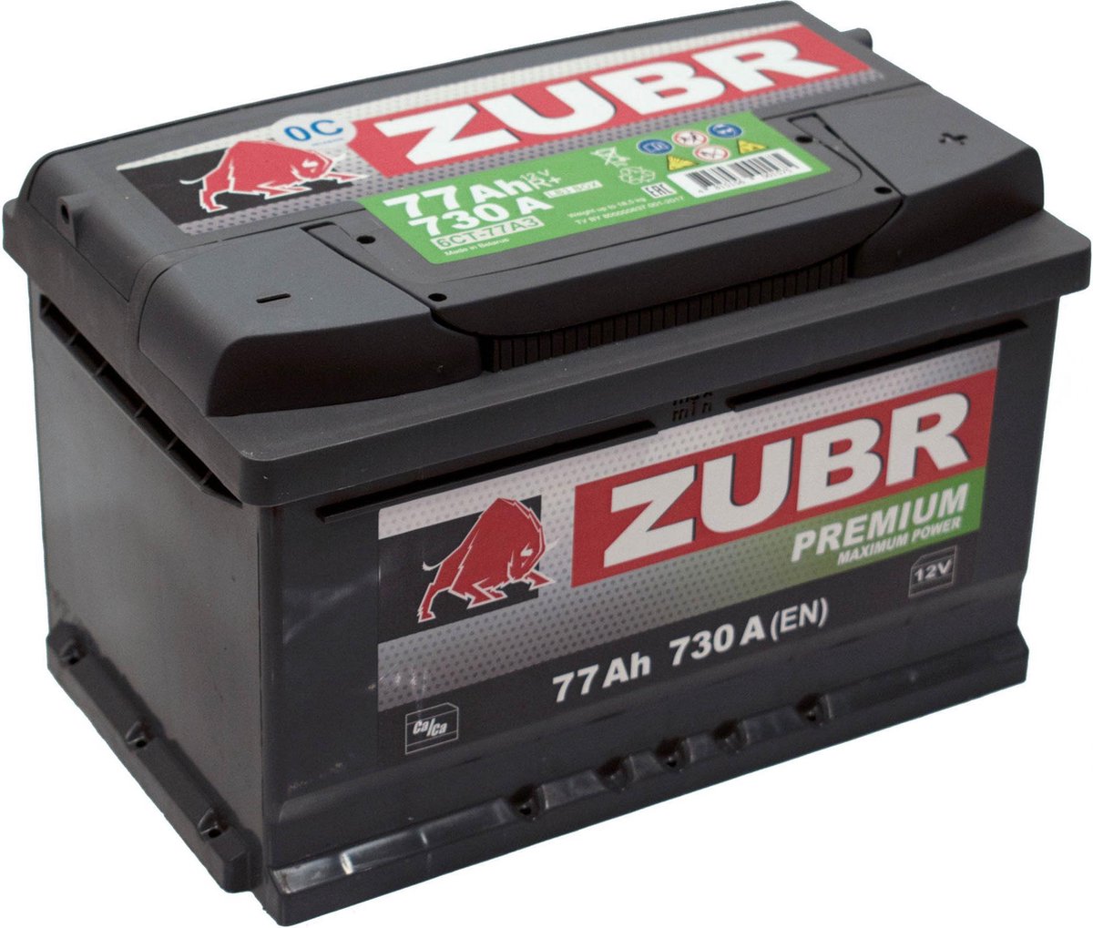 ZUBR Premium 77Ah 730A 12V R+ - Accu - Loodaccu Startaccu Autobatterij Batterie de Voiture Car Battery Akku